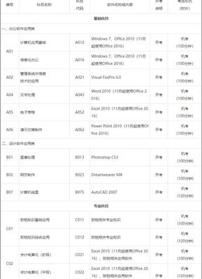 2021年全国计算机应用水平考试科目与应用软件要求深度解析